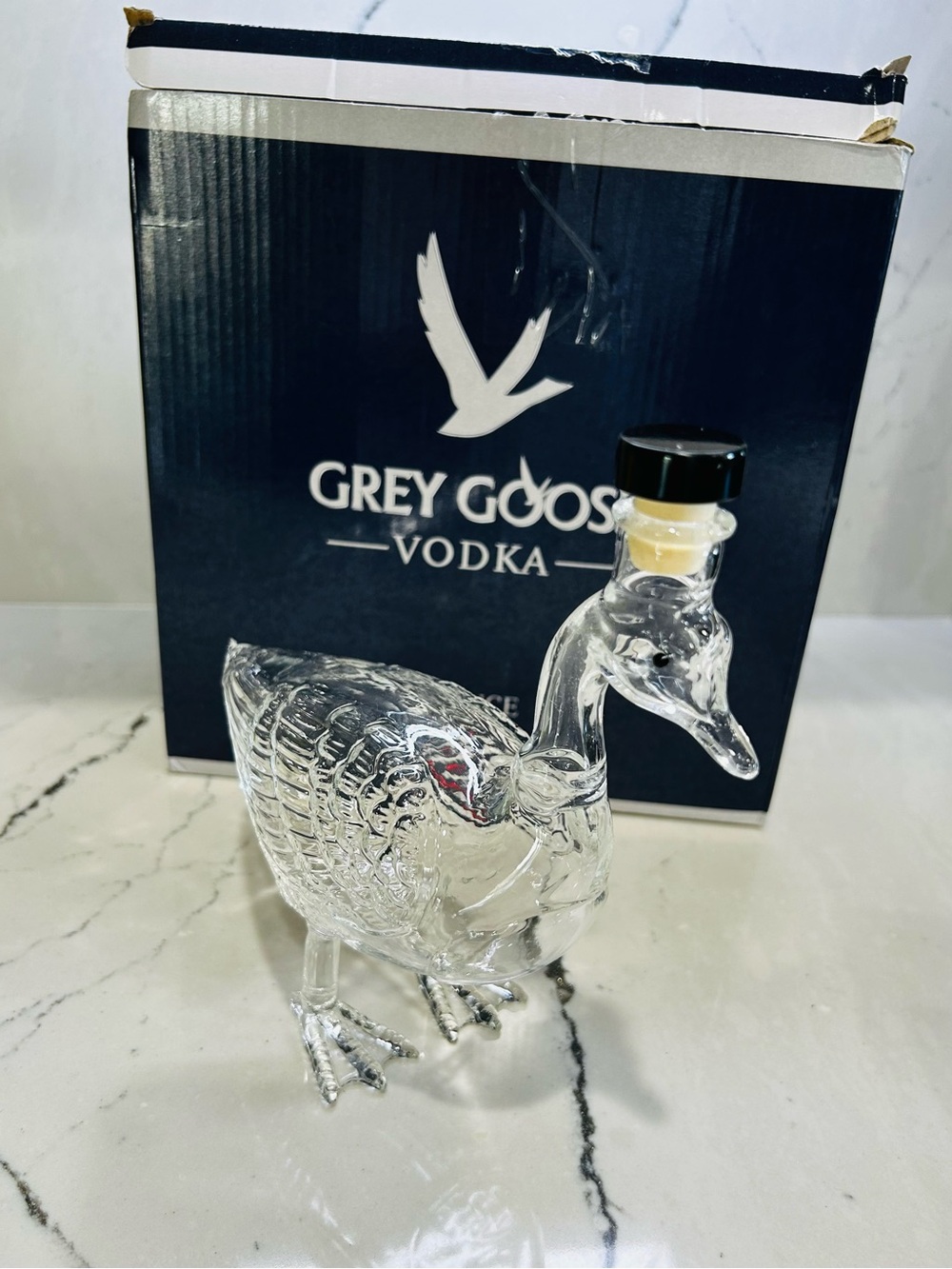 Grey Goose Crystal Duck Decanter with Navy Box